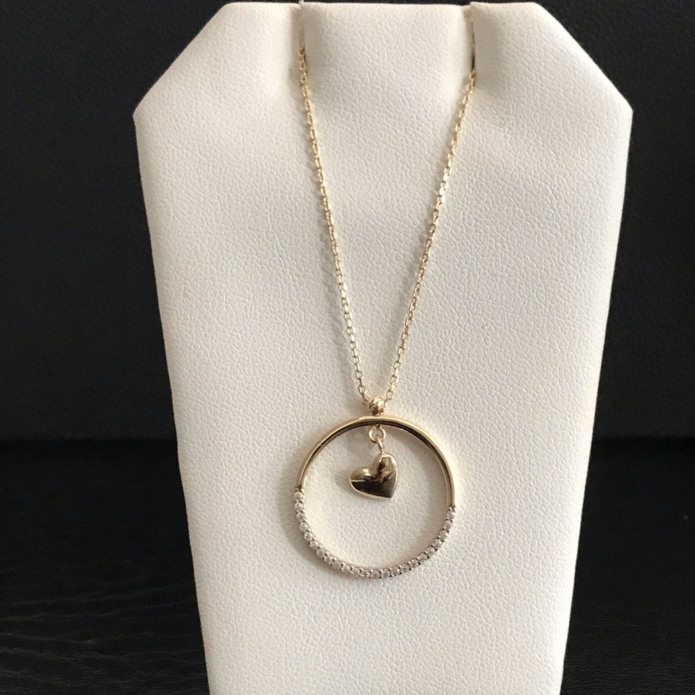 10k Real Gold Heart Necklace - image 1